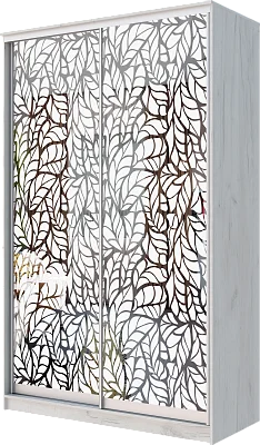 картинка Шкаф-купе 2-х дверный с пескоструйным рисунком Лист 2300 1682 620 от магазина КУПИ КУПЕ
